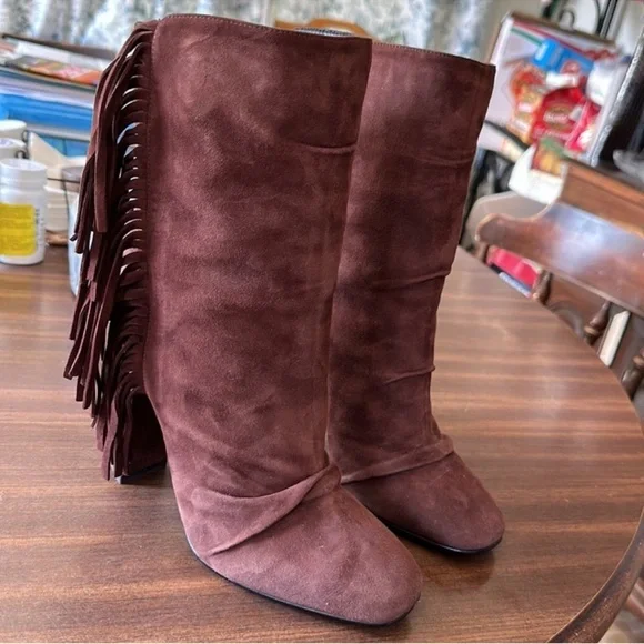 Giuseppe Zanotti Alabama Fringe Suede Boots 39.5 - Picture 10 of 11
